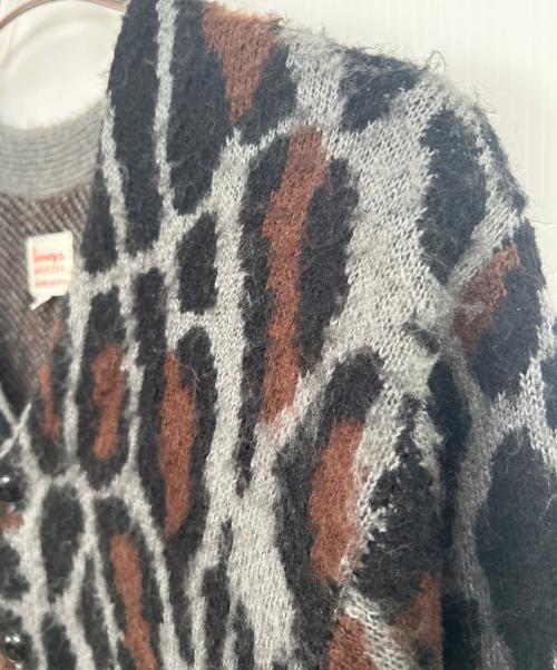 PENNEYS（ペニーズ）PENNEYS (ペニーズ) 厚手カーディガン グレー×ブラウン サイズ:Sの古着・服飾アイテム