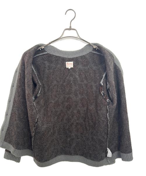PENNEYS（ペニーズ）PENNEYS (ペニーズ) 厚手カーディガン グレー×ブラウン サイズ:Sの古着・服飾アイテム