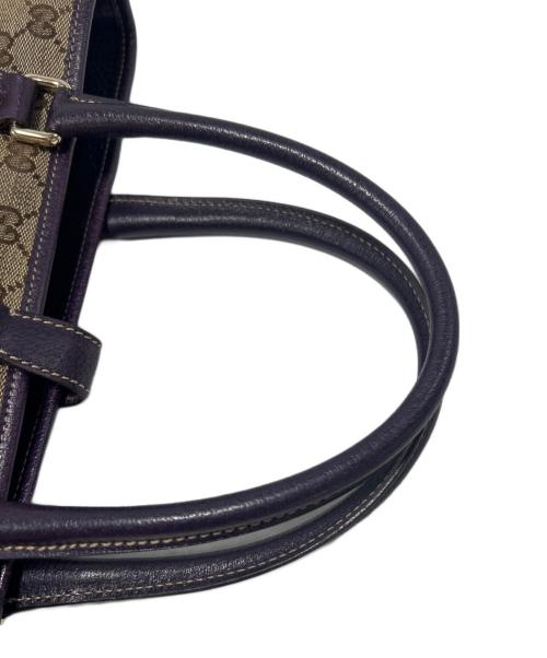 GUCCI（グッチ）GUCCI (グッチ) トートバッグ パープル×ベージュの古着・服飾アイテム