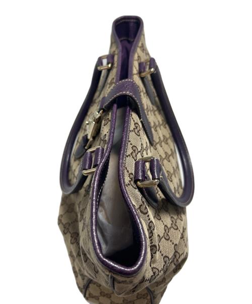 GUCCI（グッチ）GUCCI (グッチ) トートバッグ パープル×ベージュの古着・服飾アイテム