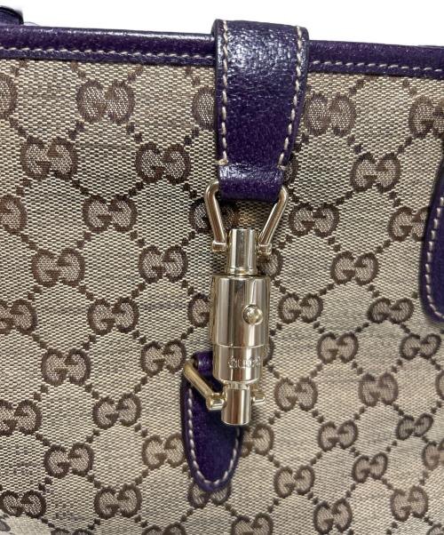 GUCCI（グッチ）GUCCI (グッチ) トートバッグ パープル×ベージュの古着・服飾アイテム