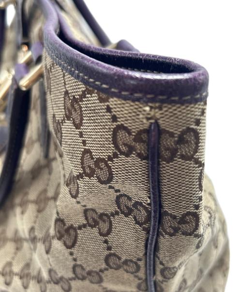 GUCCI（グッチ）GUCCI (グッチ) トートバッグ パープル×ベージュの古着・服飾アイテム