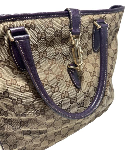 GUCCI（グッチ）GUCCI (グッチ) トートバッグ パープル×ベージュの古着・服飾アイテム
