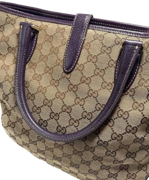 GUCCI（グッチ）GUCCI (グッチ) トートバッグ パープル×ベージュの古着・服飾アイテム