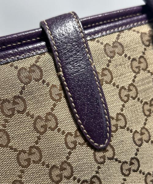 GUCCI（グッチ）GUCCI (グッチ) トートバッグ パープル×ベージュの古着・服飾アイテム