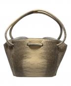 -(-)）の古着「レザーハンドバッグ」｜ベージュ