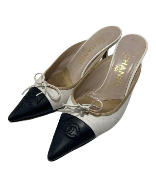 CHANEL（シャネル）CHANEL (シャネル) ハイヒールパンプス ホワイト×ブラック サイズ:34 1/2の古着・服飾アイテム