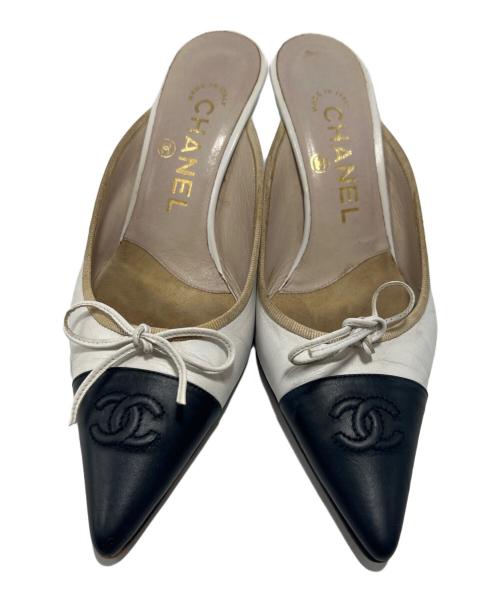 CHANEL（シャネル）CHANEL (シャネル) ハイヒールパンプス ホワイト×ブラック サイズ:34 1/2の古着・服飾アイテム