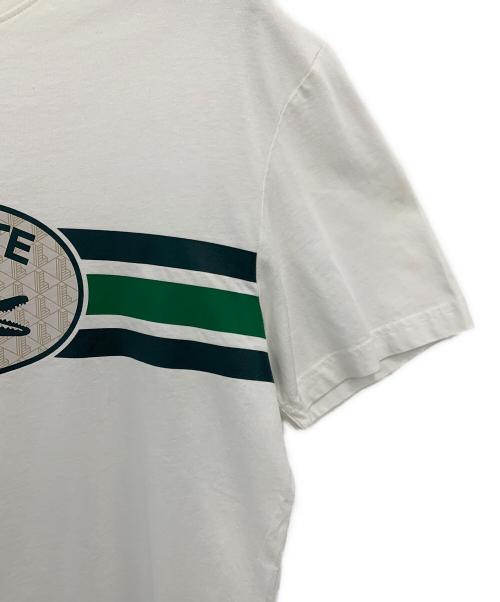 LACOSTE（ラコステ）LACOSTE (ラコステ) モノグラムオーバルロゴプリントTシャツ ホワイト×グリーン サイズ:SIZE 3の古着・服飾アイテム