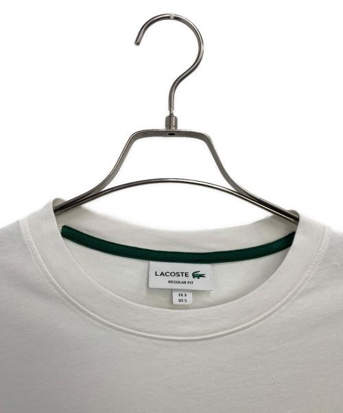 LACOSTE（ラコステ）LACOSTE (ラコステ) モノグラムオーバルロゴプリントTシャツ ホワイト×グリーン サイズ:SIZE 3の古着・服飾アイテム