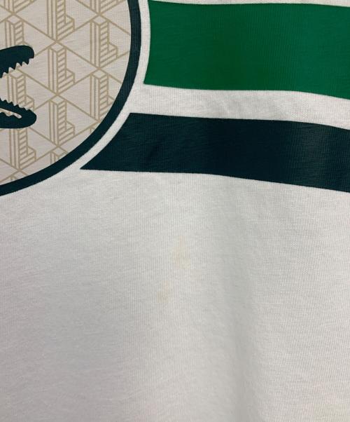 LACOSTE（ラコステ）LACOSTE (ラコステ) モノグラムオーバルロゴプリントTシャツ ホワイト×グリーン サイズ:SIZE 3の古着・服飾アイテム