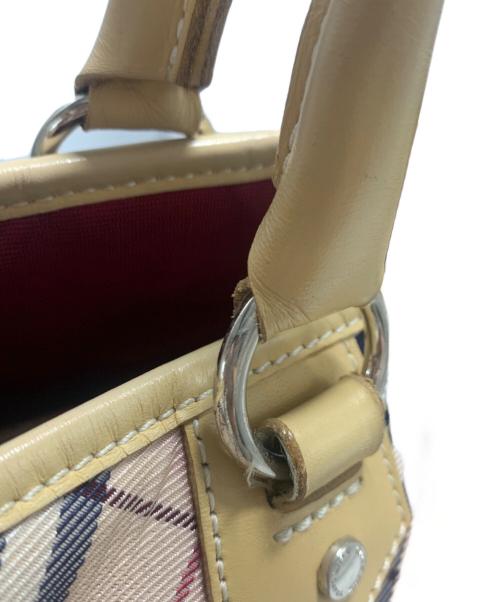 BURBERRY BLUE LABEL（バーバリー ブルー レーベル）BURBERRY BLUE LABEL (バーバリー ブルー レーベル) トートバッグ ベージュ×ピンクの古着・服飾アイテム