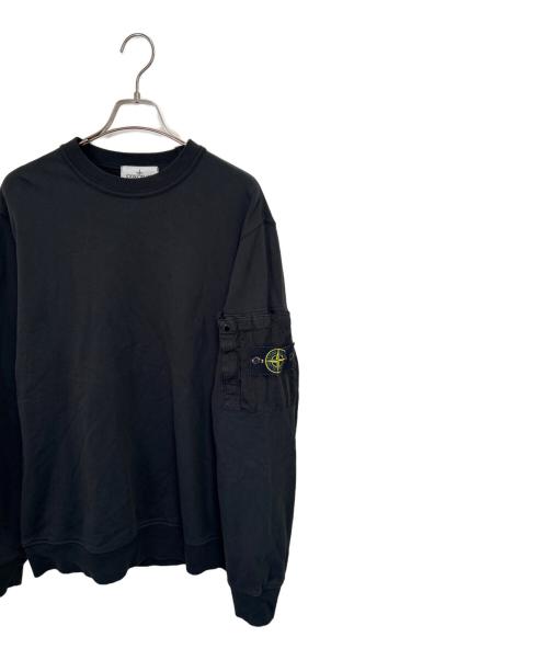 STONE ISLAND（ストーンアイランド）STONE ISLAND (ストーンアイランド) クルーネックスウェット ブラック サイズ:Lの古着・服飾アイテム