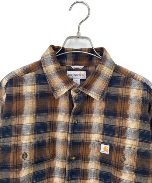 CarHartt（カーハート）CarHartt (カーハート) 長袖シャツ ブラウン×ブラック サイズ:Mの古着・服飾アイテム