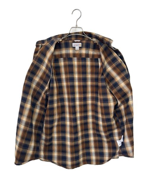 CarHartt（カーハート）CarHartt (カーハート) 長袖シャツ ブラウン×ブラック サイズ:Mの古着・服飾アイテム