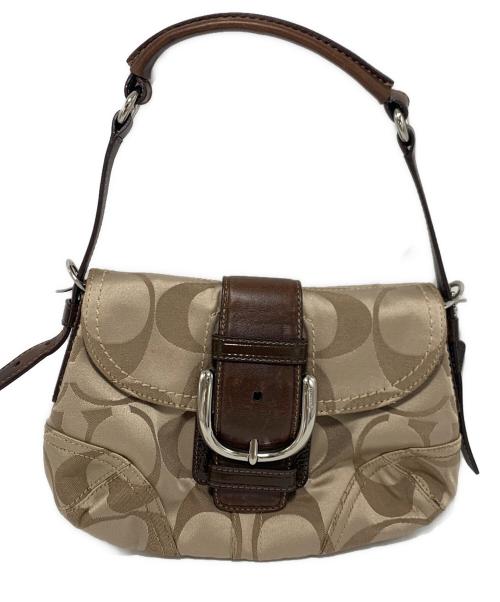 COACH（コーチ）COACH (コーチ) ハンドバッグ ベージュ×ブラウンの古着・服飾アイテム