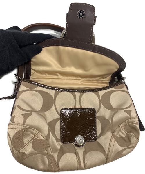 COACH（コーチ）COACH (コーチ) ハンドバッグ ベージュ×ブラウンの古着・服飾アイテム