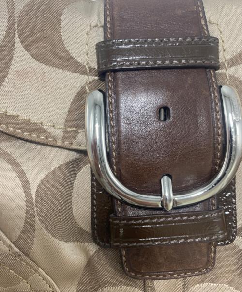 COACH（コーチ）COACH (コーチ) ハンドバッグ ベージュ×ブラウンの古着・服飾アイテム