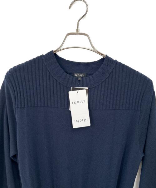 INDIVI（インディヴィ）INDIVI (インディヴィ) ニットワンピース ネイビー サイズ:40 未使用品の古着・服飾アイテム