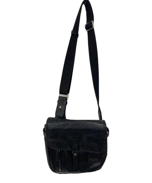 TUMI（トゥミ）TUMI (トゥミ) レザーショルダーバッグ ブラックの古着・服飾アイテム