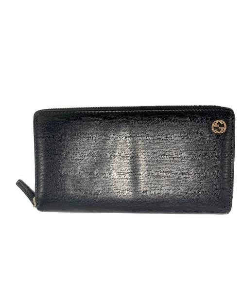 GUCCI（グッチ）GUCCI (グッチ) ラウンドファスナー財布 ブラックの古着・服飾アイテム