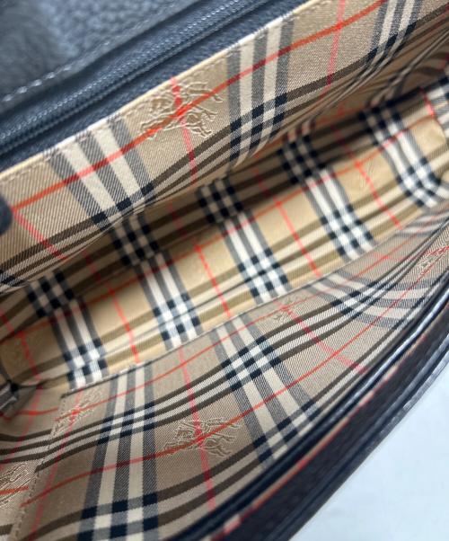 Burberry's（バーバリーズ）Burberry's (バーバリーズ) レザーハンドバッグ ブラックの古着・服飾アイテム