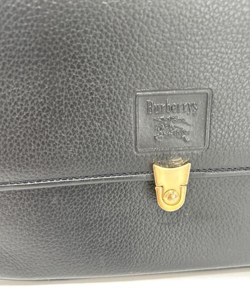 Burberry's（バーバリーズ）Burberry's (バーバリーズ) レザーハンドバッグ ブラックの古着・服飾アイテム
