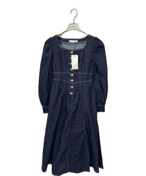 LILLIAN CARAT（リリアンカラット）LILLIAN CARAT (リリアンカラット) 長袖ワンピース インディゴ サイズ:1 未使用品の古着・服飾アイテム