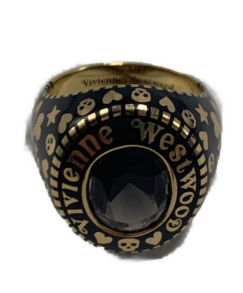 Vivienne Westwood（ヴィヴィアンウエストウッド）Vivienne Westwood (ヴィヴィアンウエストウッド) カレッジリング ゴールド×ブラック サイズ:SIZE XL（18号）の古着・服飾アイテム