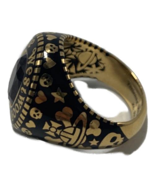 Vivienne Westwood（ヴィヴィアンウエストウッド）Vivienne Westwood (ヴィヴィアンウエストウッド) カレッジリング ゴールド×ブラック サイズ:SIZE XL（18号）の古着・服飾アイテム