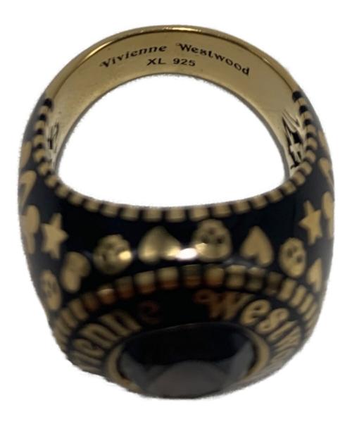Vivienne Westwood（ヴィヴィアンウエストウッド）Vivienne Westwood (ヴィヴィアンウエストウッド) カレッジリング ゴールド×ブラック サイズ:SIZE XL（18号）の古着・服飾アイテム