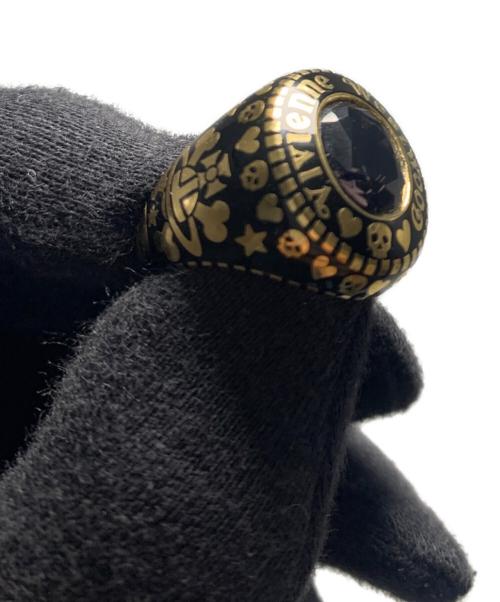 Vivienne Westwood（ヴィヴィアンウエストウッド）Vivienne Westwood (ヴィヴィアンウエストウッド) カレッジリング ゴールド×ブラック サイズ:SIZE XL（18号）の古着・服飾アイテム