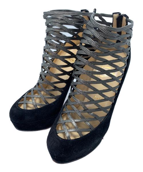 Christian Louboutin（クリスチャン・ルブタン）Christian Louboutin (クリスチャン・ルブタン) ハイヒールパンプス ブラック×グレー サイズ:SIZE 36の古着・服飾アイテム