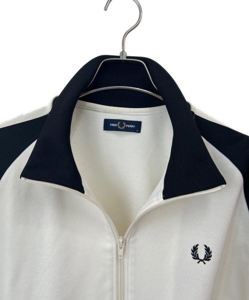 FRED PERRY（フレッドペリー）FRED PERRY (フレッドペリー) BEAMS (ビームス) 別注トラックジャケット ブラック×アイボリー サイズ:XLの古着・服飾アイテム