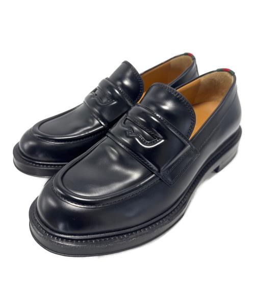 GUCCI（グッチ）GUCCI (グッチ) レザーローファー ブラック サイズ:SIZE 7の古着・服飾アイテム