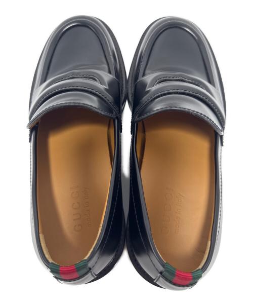 GUCCI（グッチ）GUCCI (グッチ) レザーローファー ブラック サイズ:SIZE 7の古着・服飾アイテム