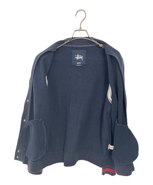 stussy（ステューシー）stussy (ステューシー) スタジャン ネイビー×グレー サイズ:Mの古着・服飾アイテム