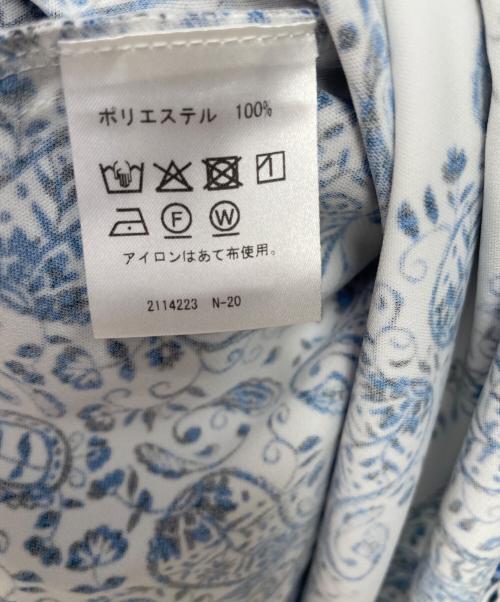 Leilian（レリアン）Leilian (レリアン) 半袖ブラウス ホワイト×ブルー サイズ:13号 未使用品の古着・服飾アイテム