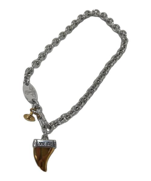 Vivienne Westwood（ヴィヴィアンウエストウッド）Vivienne Westwood (ヴィヴィアンウエストウッド) シャークトゥースネックレス シルバー×ゴールドの古着・服飾アイテム