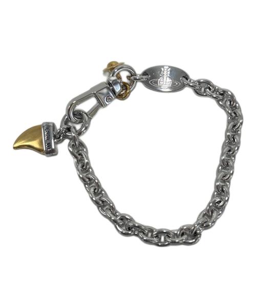Vivienne Westwood（ヴィヴィアンウエストウッド）Vivienne Westwood (ヴィヴィアンウエストウッド) シャークトゥースブレスレット シルバー×ゴールドの古着・服飾アイテム