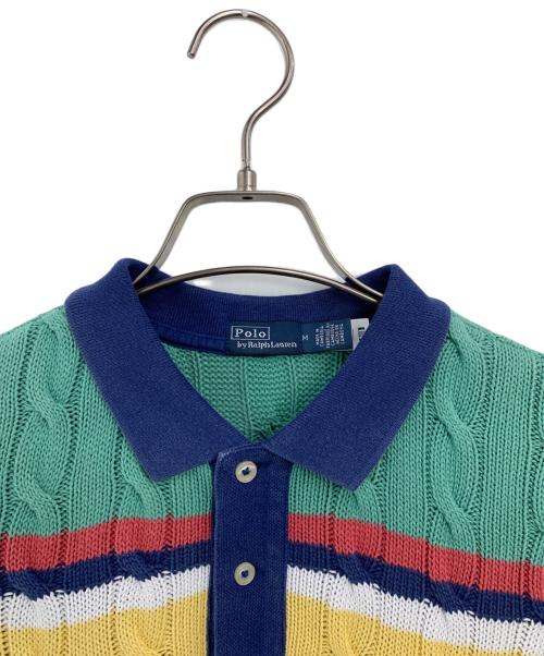 POLO RALPH LAUREN（ポロ・ラルフローレン）POLO RALPH LAUREN (ポロ・ラルフローレン) ニットポロシャツ マルチカラー サイズ:SIZE Mの古着・服飾アイテム