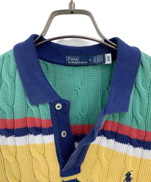 POLO RALPH LAUREN（ポロ・ラルフローレン）POLO RALPH LAUREN (ポロ・ラルフローレン) ニットポロシャツ マルチカラー サイズ:SIZE Mの古着・服飾アイテム