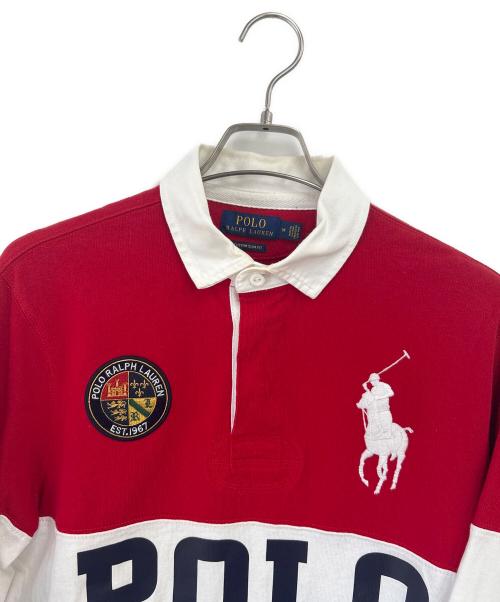 POLO RALPH LAUREN（ポロ・ラルフローレン）POLO RALPH LAUREN (ポロ・ラルフローレン) ポロシャツ レッド×ブルー サイズ:Mの古着・服飾アイテム