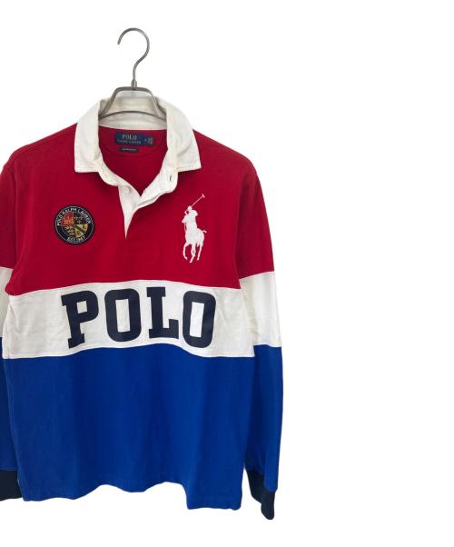 POLO RALPH LAUREN（ポロ・ラルフローレン）POLO RALPH LAUREN (ポロ・ラルフローレン) ポロシャツ レッド×ブルー サイズ:Mの古着・服飾アイテム