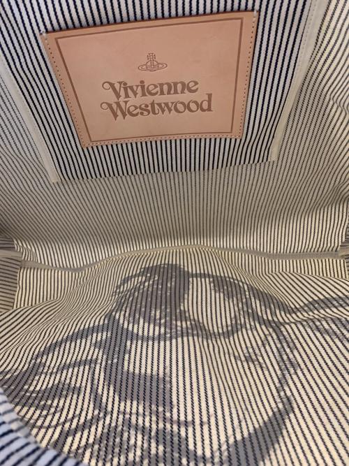 Vivienne Westwood（ヴィヴィアンウエストウッド）Vivienne Westwood (ヴィヴィアンウエストウッド) monkeｙトートバッグ ホワイト×ブラックの古着・服飾アイテム