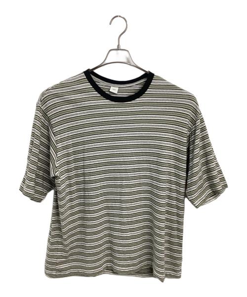 OVY（オヴィー）OVY (オヴィー) 半袖カットソー オリーブ×ホワイト サイズ:Lの古着・服飾アイテム