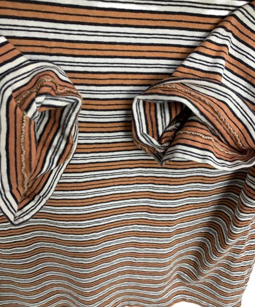 OVY（オヴィー）OVY (オヴィー) 半袖カットソー オレンジ×ホワイト サイズ:Lの古着・服飾アイテム