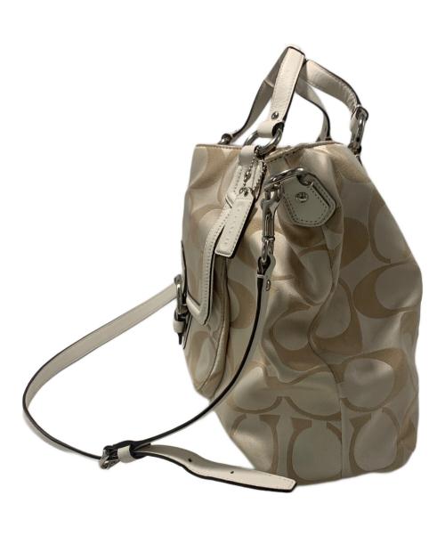 COACH（コーチ）COACH (コーチ) 2WAYバッグ ベージュ×ホワイトの古着・服飾アイテム