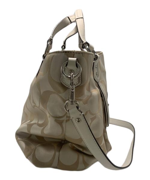 COACH（コーチ）COACH (コーチ) 2WAYバッグ ベージュ×ホワイトの古着・服飾アイテム