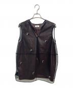RITANリタン）の古着「Tulle Motife Vest」｜ブラック×ブラウン